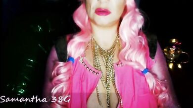 Mature Pink-Haired Camgirl's Tit Show