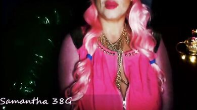 Mature Pink-Haired Camgirl's Tit Show