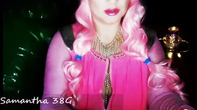 Mature Pink-Haired Camgirl's Tit Show