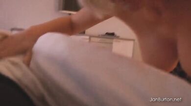 Busty Cougar MILF Jan Burton Rides Dick