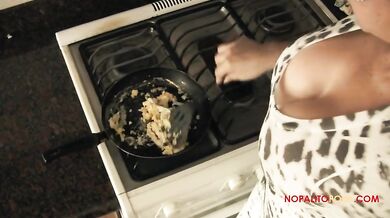 Masked Man Plows Granny in Kitchen