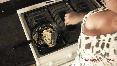 Masked Man Plows Granny in Kitchen