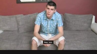 Stockinged Mature Agent Sits on Hung Model