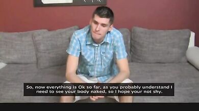 Stockinged Mature Agent Sits on Hung Model