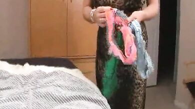 Busty Mom Sucks Panty Sniffer's Cock