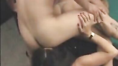 Handsome Stud Fucks Mature Sluts on Pool Table