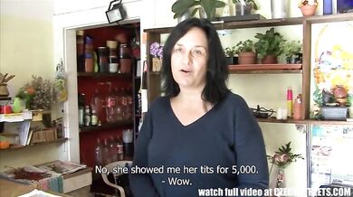 Mature Czech Woman Swallows for Cash