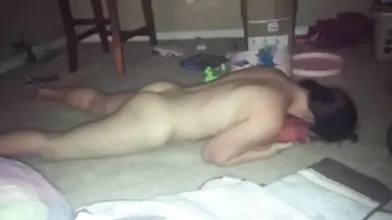 Naked Brunette Passed Out on the Floor