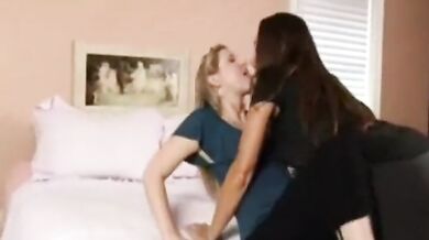 Blonde Mom and Brunette Teen's Passionate Encounter