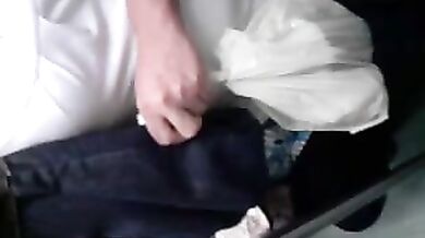 Mature Woman Touches Hard Cock on Public Transit