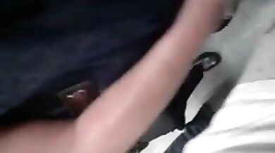 Mature Woman Touches Hard Cock on Public Transit