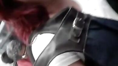 Mature Woman Touches Hard Cock on Public Transit