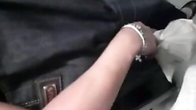 Mature Woman Touches Hard Cock on Public Transit