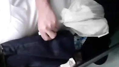 Mature Woman Touches Hard Cock on Public Transit