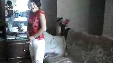 Russian Milf Rides Lover on the Floor