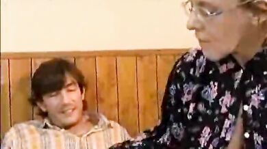 Mature Granny Enjoys a Giant Rod