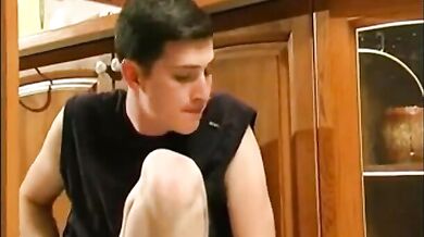 Skinny Mom Catches Masturbating Boy