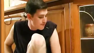 Skinny Mom Catches Masturbating Boy