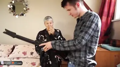 Mature Skank Rides Young Man