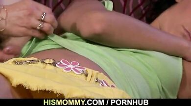 Mature Granny Molests Sleeping Teen on Sofa