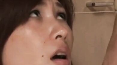 Japanese MILF Gets Fiercely Banged by Two Older Men