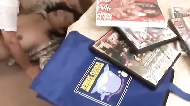 Japanese MILF Gets Fiercely Banged by Two Older Men