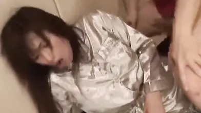 Japanese MILF Gets Fiercely Banged by Two Older Men