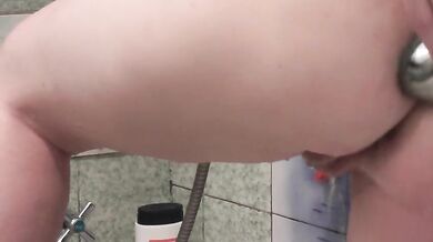 Voluptuous Redhead Milf's Shower Head Orgasm