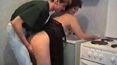 Mature Woman's Anal Kitchen Romp