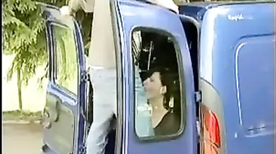 Mature Brunette's Van Ride