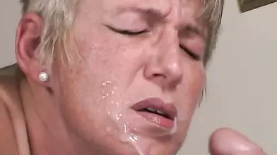 Mature Blonde Granny Rides Young Guy