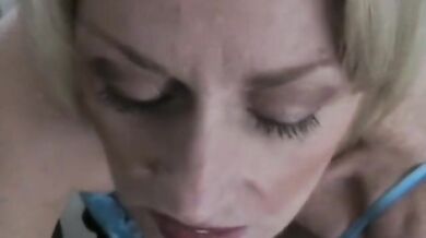 Skinny Mature Blonde Sucks Big Dick