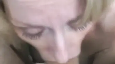 Skinny Mature Blonde Sucks Big Dick