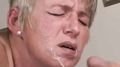 Voluptuous Mature Blonde Rides Young Stud