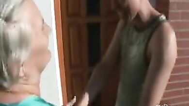 Mature Woman Removes Dentures for Blowjob