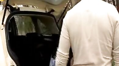 Blonde MILF and Husband Get Busy in Car