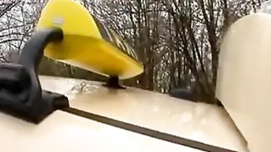 Blonde MILF and Husband Get Busy in Car