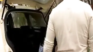 Blonde MILF and Husband Get Busy in Car