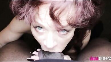 Mature Redhead Gives POV Blowjob