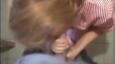 Fit Blonde Milf Flexes and Sucks