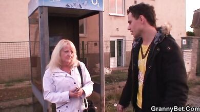 Stud Bangs Ugly Blonde's Hairy Cunt