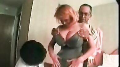 Mature Redhead Sets Her Huge Tits Free