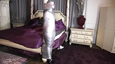 Kinky Teen Mummifies Mature Blonde