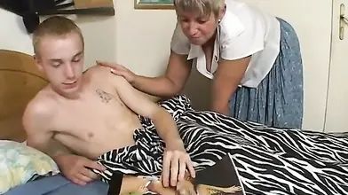 Mature Blonde Loves Young Dude's Dick