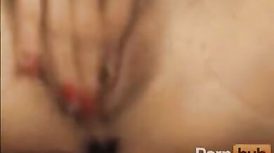 Mature Brunette Plays on the Sofa