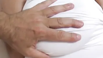 BBW Granny Plays with Boobs in Shower