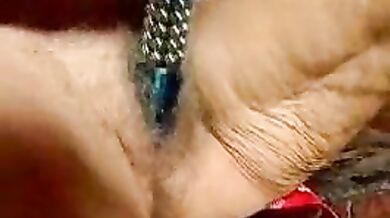 Mature Granny Plays Hard on the Couch