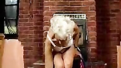 Mature Granny Plays Hard on the Couch