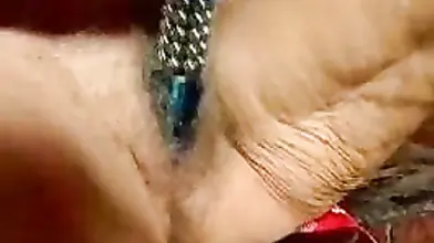 Mature Granny Plays Hard on the Couch