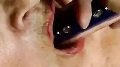 Mature Granny Plays Hard on the Couch